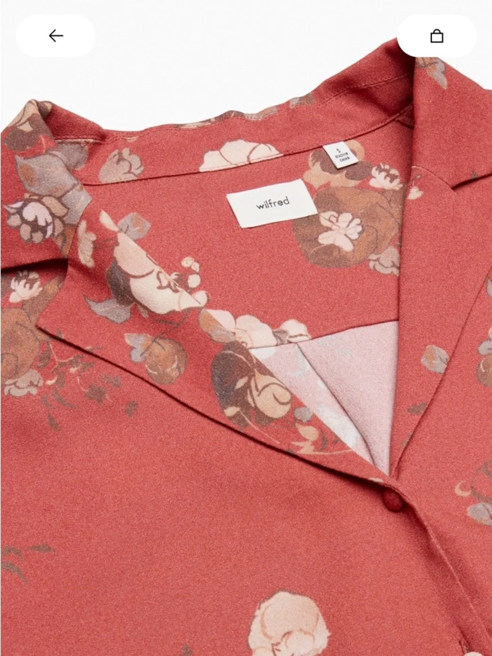 Aritzia Tulum Blouse  Rust Floral - Picture 3 of 9